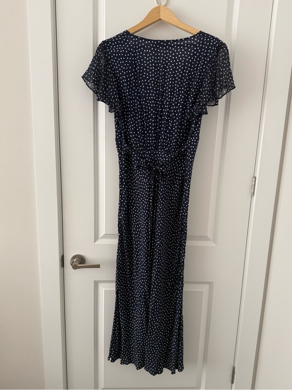 *NWT* RIXO Florida Navy Blue Polka Dot Midi Dress XL/UK 16 - Picture 5 of 7
